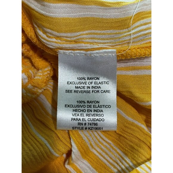 Yellow & White Striped Sleeveless Sundress With Ruffle Hem - Picture 5 of 11